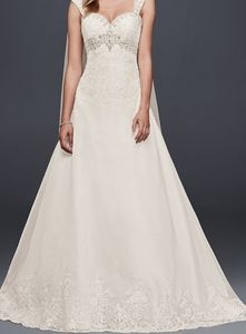 Jewel by DB Ivory bejeweld empire bodice gown removable straps chrinoline chifon